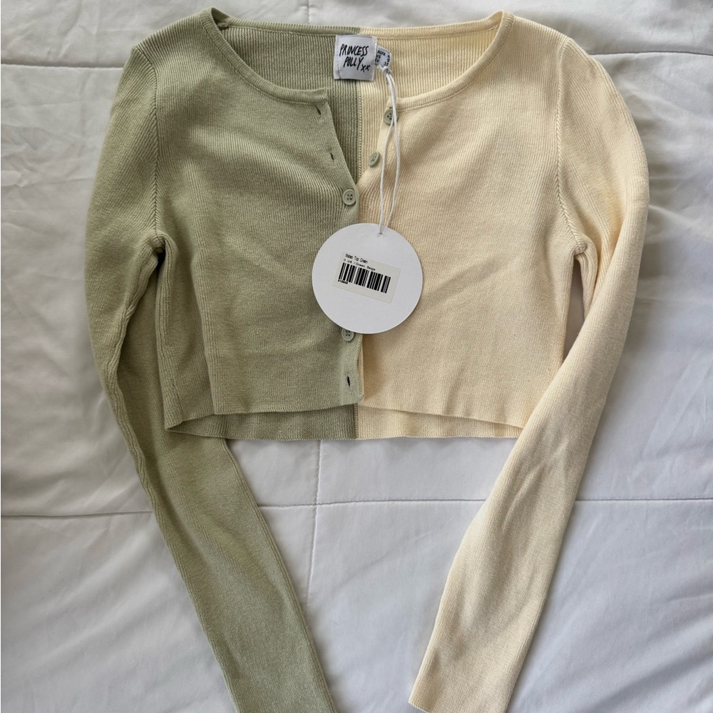 Princess Polly Two-Tone Cropped Cardigan
